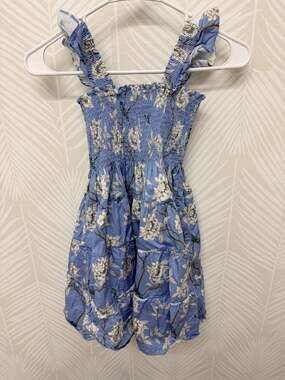 Hill House Home The Nap Dress Kids Size 7/8Y Blue Floral